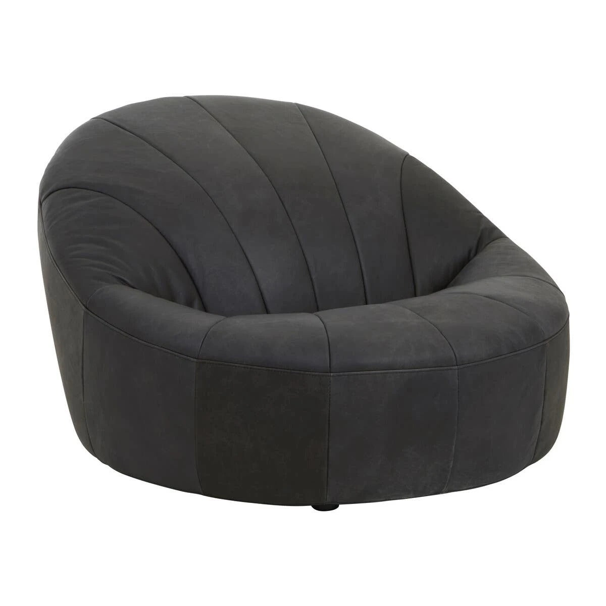 Hackney Cocoon Lounge Chair – Antique Black Leather