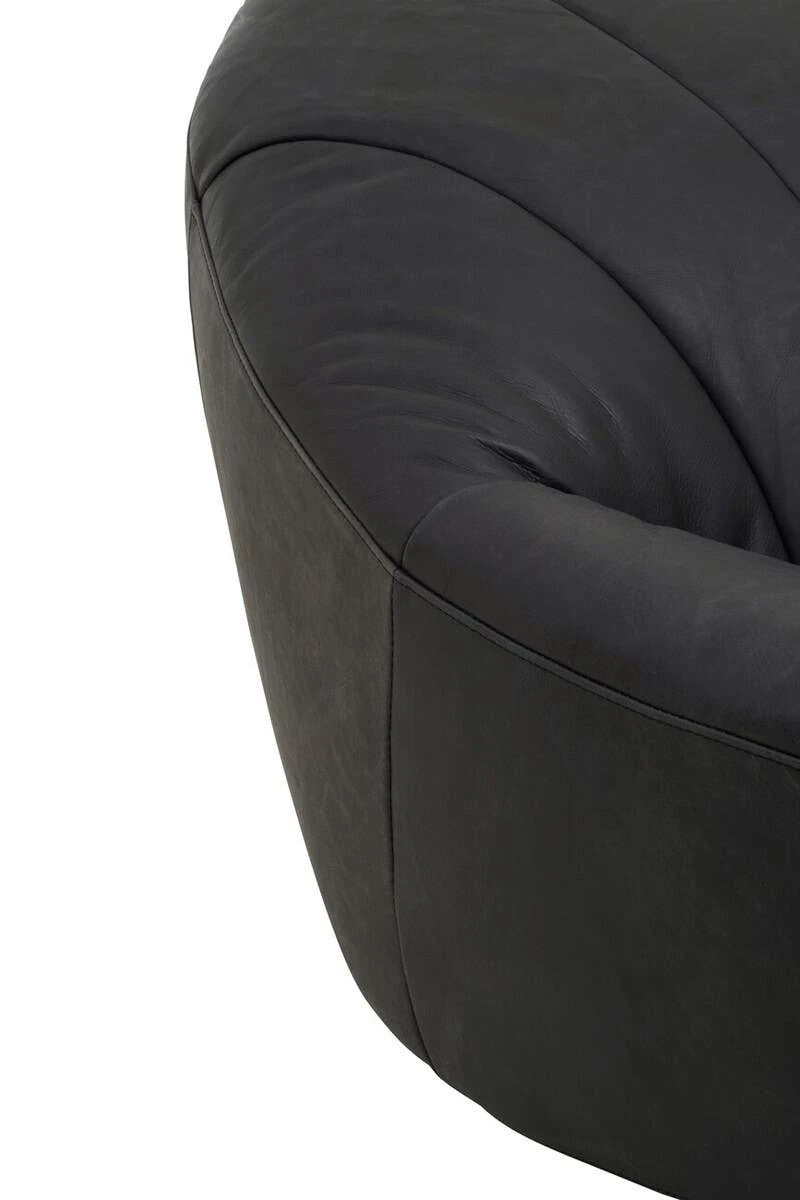 Hackney Cocoon Lounge Chair – Antique Black Leather