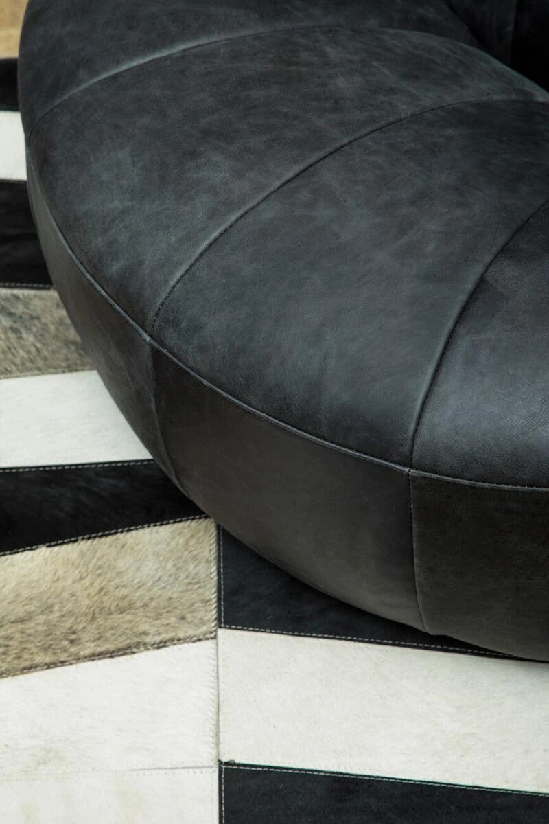 Hackney Cocoon Lounge Chair – Antique Black Leather