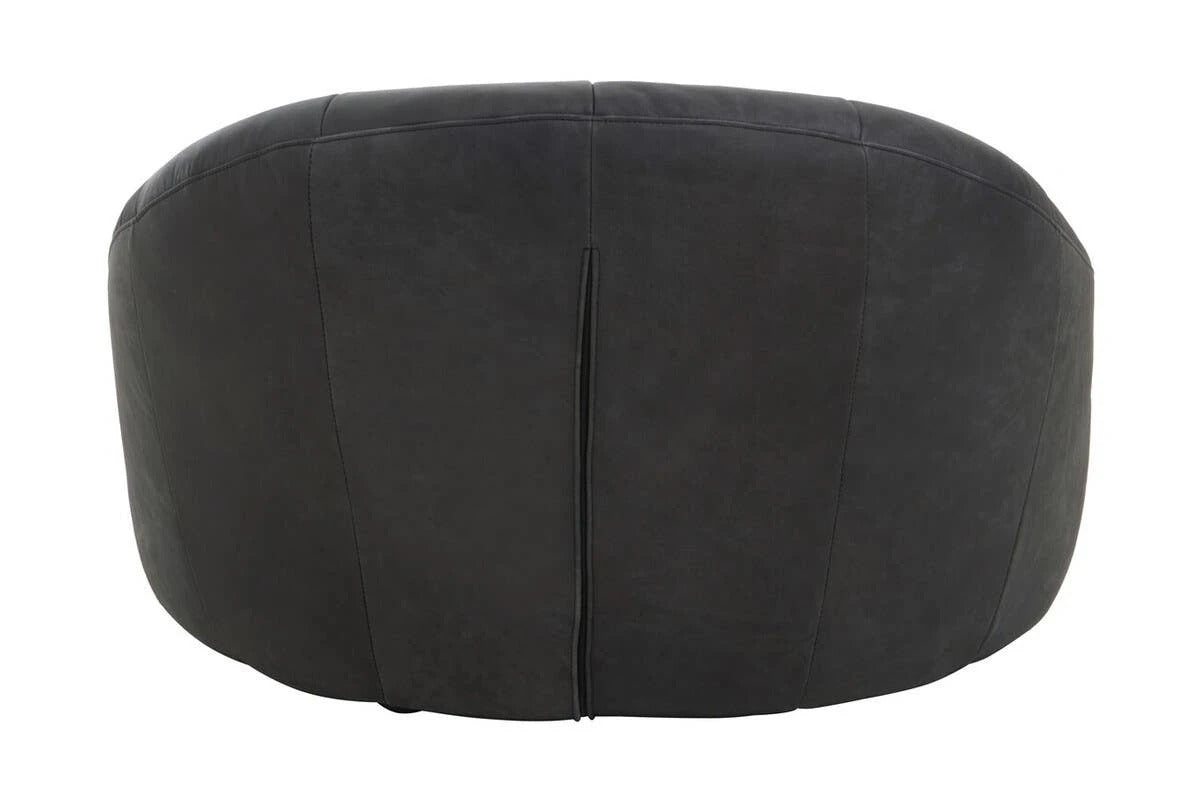 Hackney Cocoon Lounge Chair – Antique Black Leather