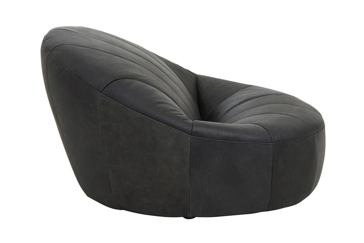 Hackney Cocoon Lounge Chair – Antique Black Leather