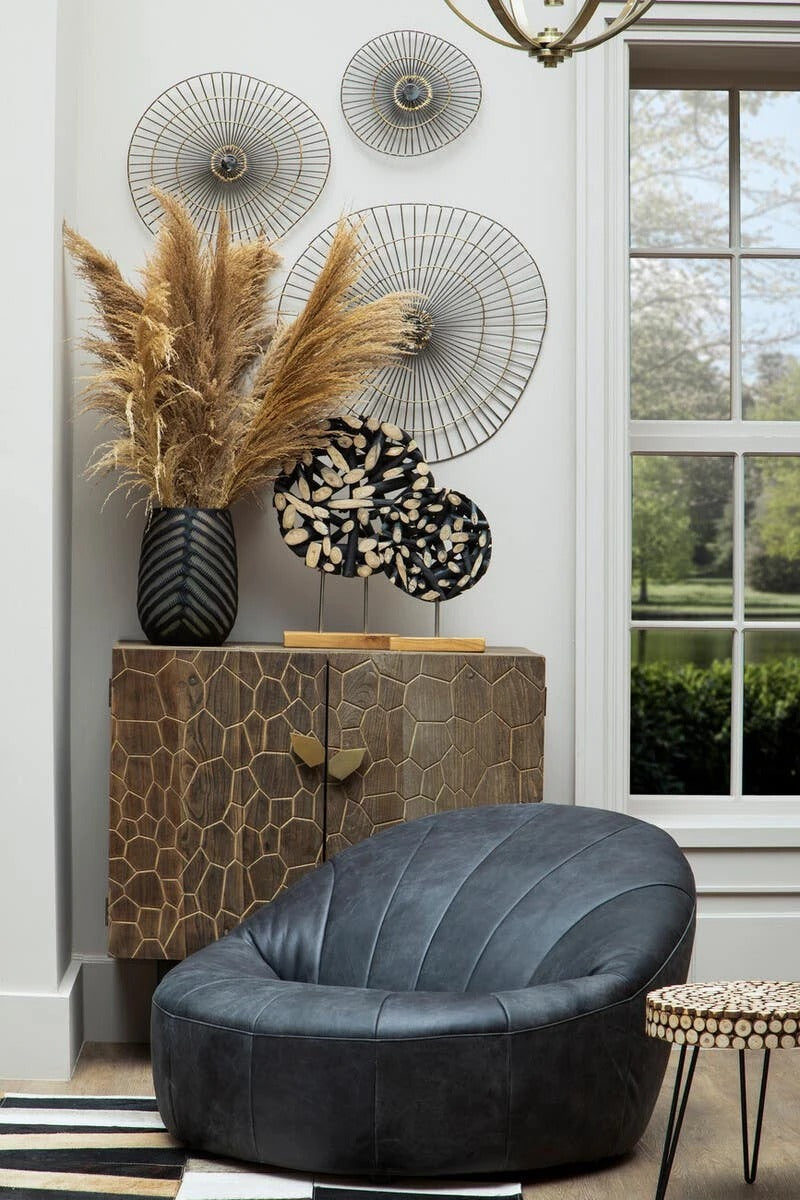 Hackney Cocoon Lounge Chair – Antique Black Leather