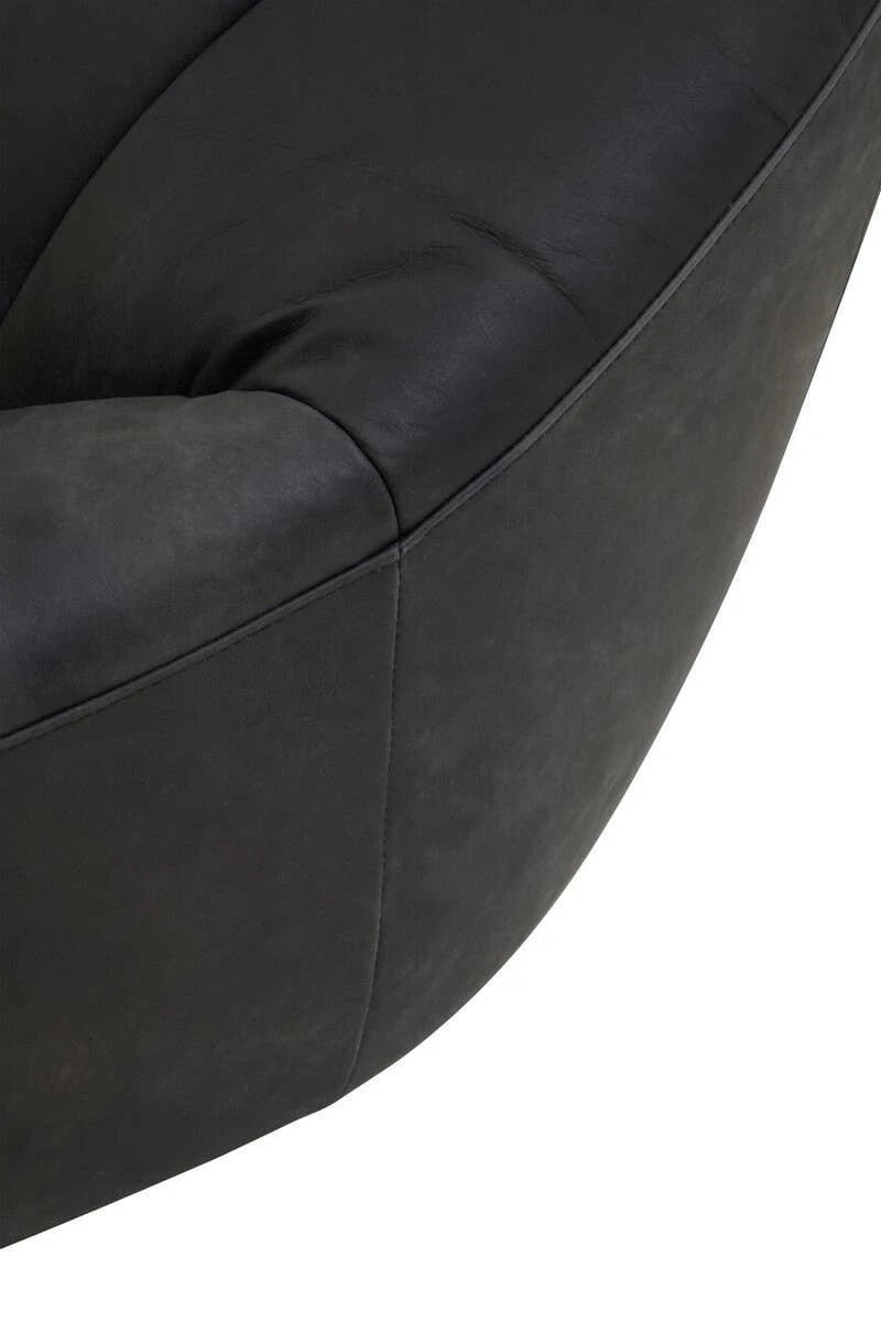 Hackney Cocoon Lounge Chair – Antique Black Leather