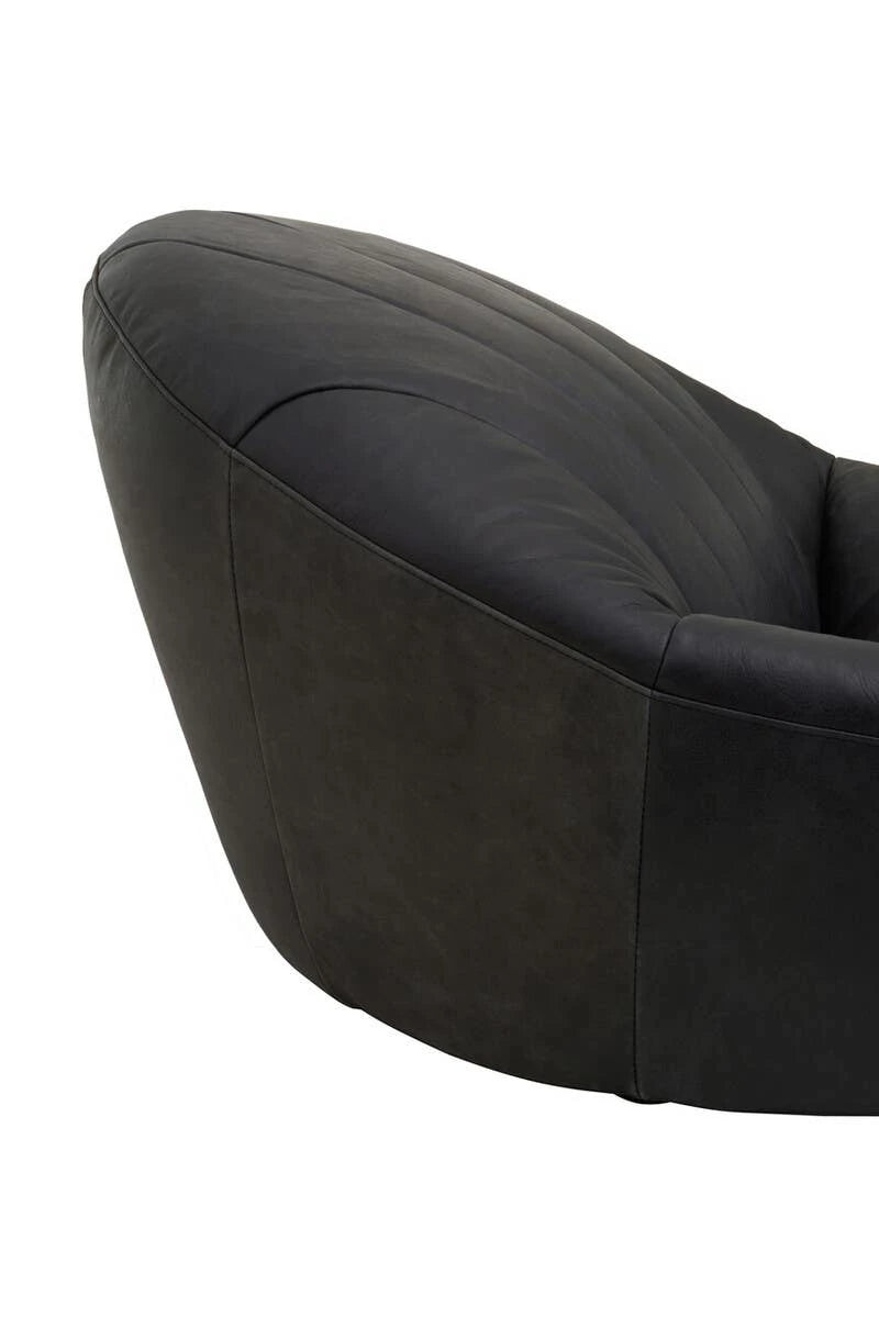 Hackney Cocoon Lounge Chair – Antique Black Leather