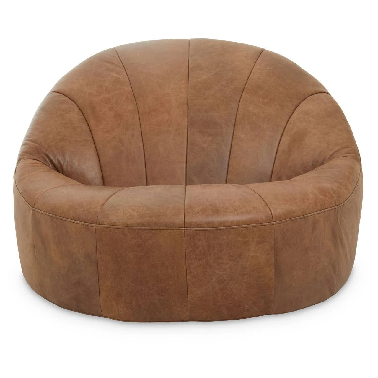 Hackney Cocoon Lounge Chair – Light Brown Leather