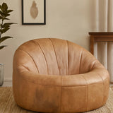 Hackney Cocoon Lounge Chair – Light Brown Leather