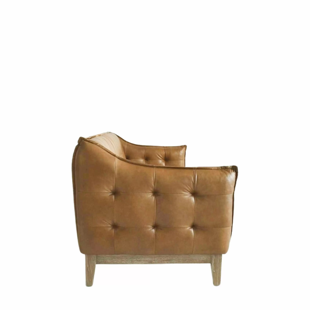 Henderson Button-back Sofa – Brown Leather