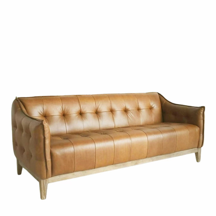 Henderson Button-back Sofa – Brown Leather