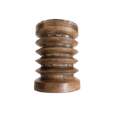 Henshaw Carved Side Table – Brown Marble & Mango Wood