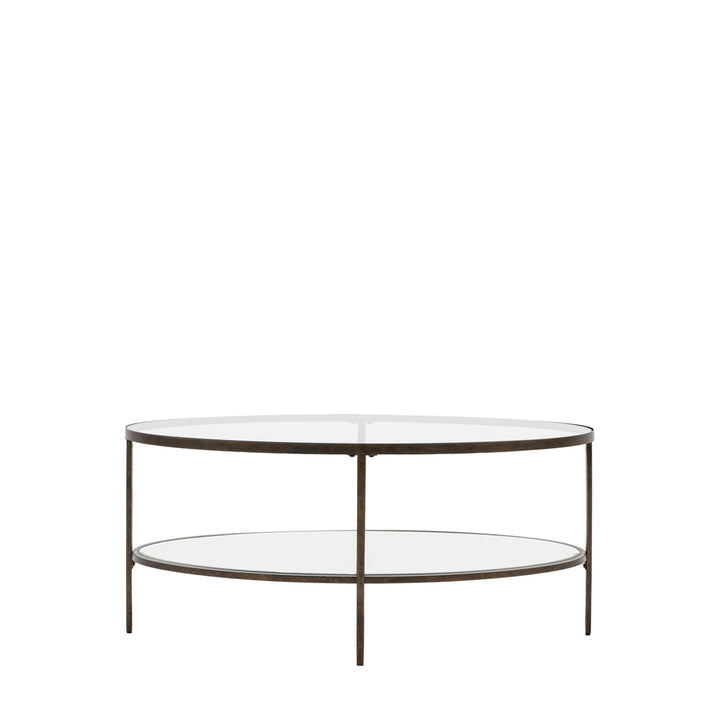 Hensley Oval Coffee Table – Aged Bronze