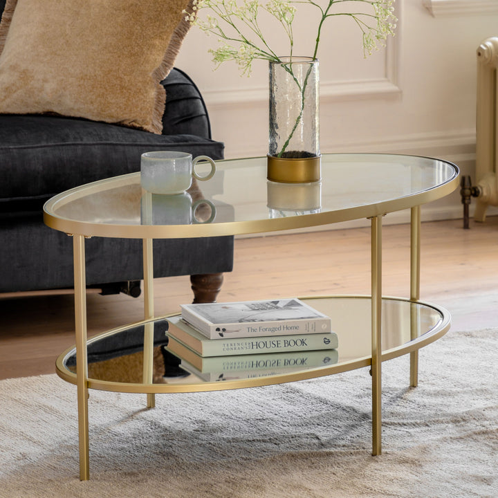 Hensley Oval Coffee Table – Champagne Gold