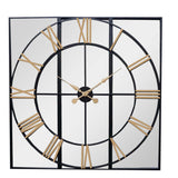 Hill Interiors Brooklyn Mirrored Wall Clock – Black and Gold