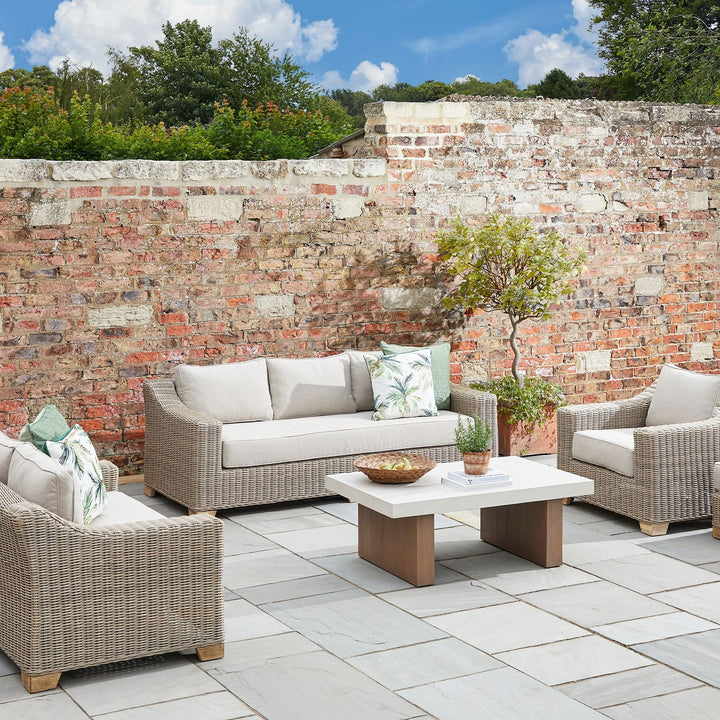 Hill Interiors Capri Collection Outdoor Sofa – 3 Seater