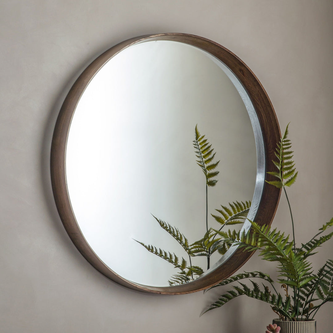 Horizon Round Mirror – Walnut – Large