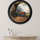 Horse and Groom by George Stubbs – Oxford Round Framed Print