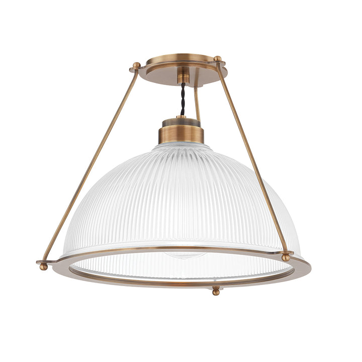 Hudson Valley Lighting Glint Semi Flush Ceiling Light – Patina Brass – Large