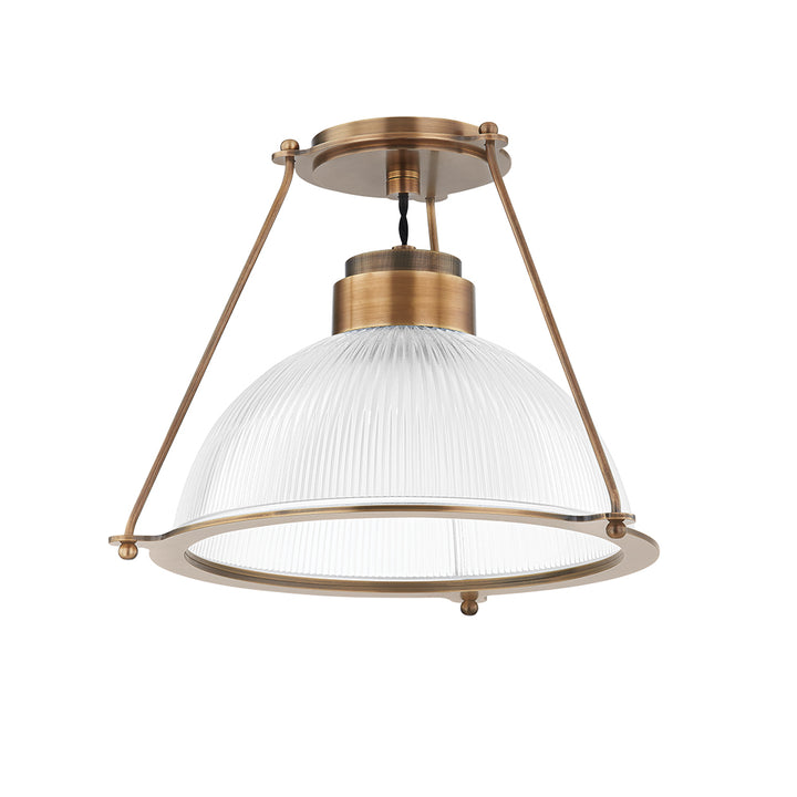 Hudson Valley Lighting Glint Semi Flush Ceiling Light – Patina Brass – Small