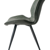 Humphrey Dining Chair – Forest Green PU Leather – Set of 2