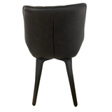 Humphrey Dining Chair – Grey PU Leather – Wooden Legs – Set of 2