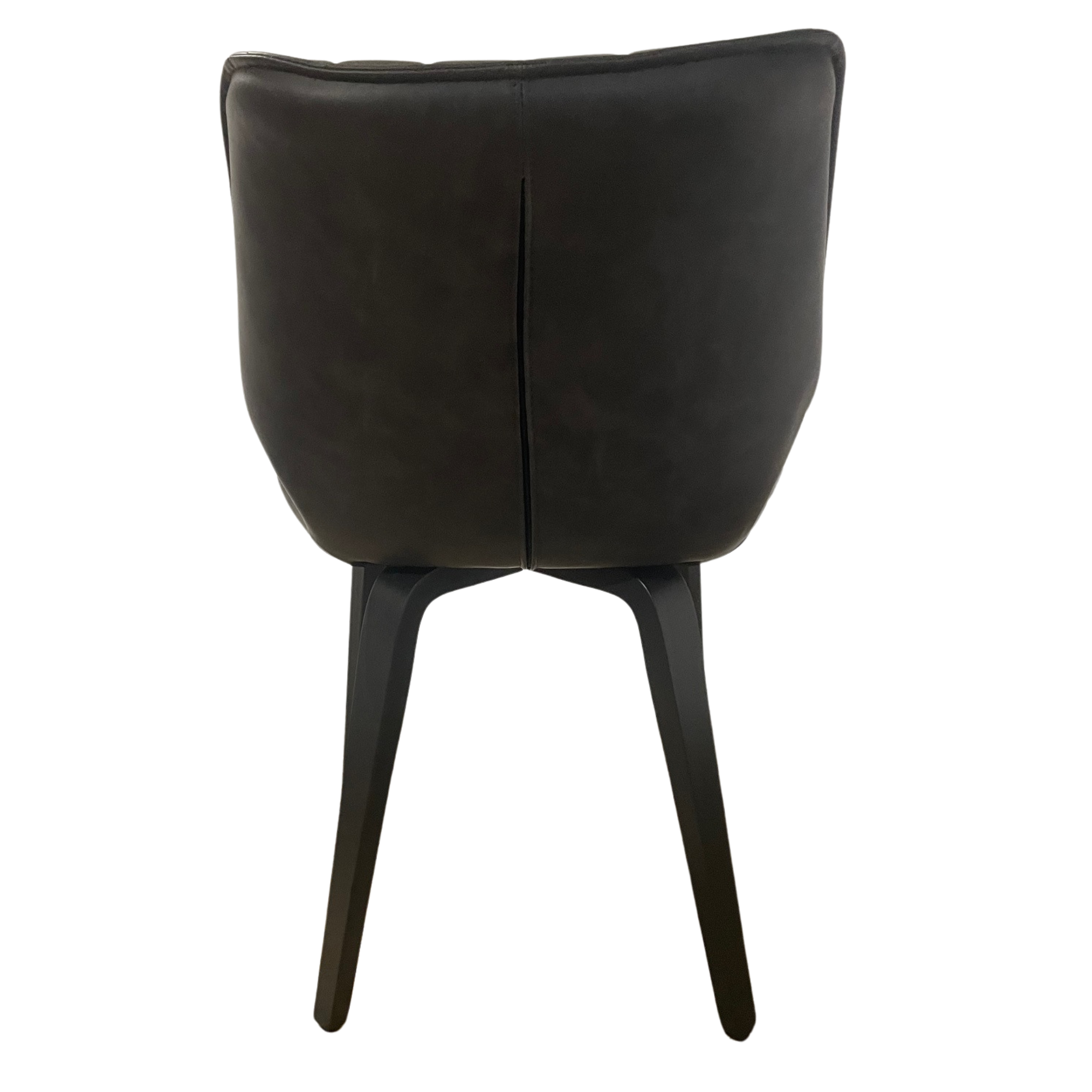 Humphrey Dining Chair – Grey PU Leather – Wooden Legs – Set of 2