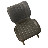 Humphrey Dining Chair – Grey PU Leather – Wooden Legs – Set of 2