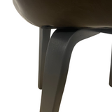 Humphrey Dining Chair – Grey PU Leather – Wooden Legs – Set of 2