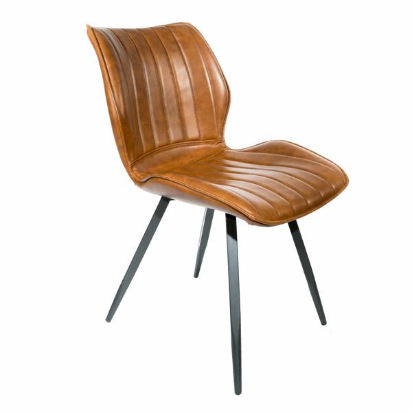Humphrey Dining Chair – Tan PU Leather – Set of 2