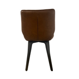 Humphrey Dining Chair – Tan PU Leather – Wooden Legs – Set of 2