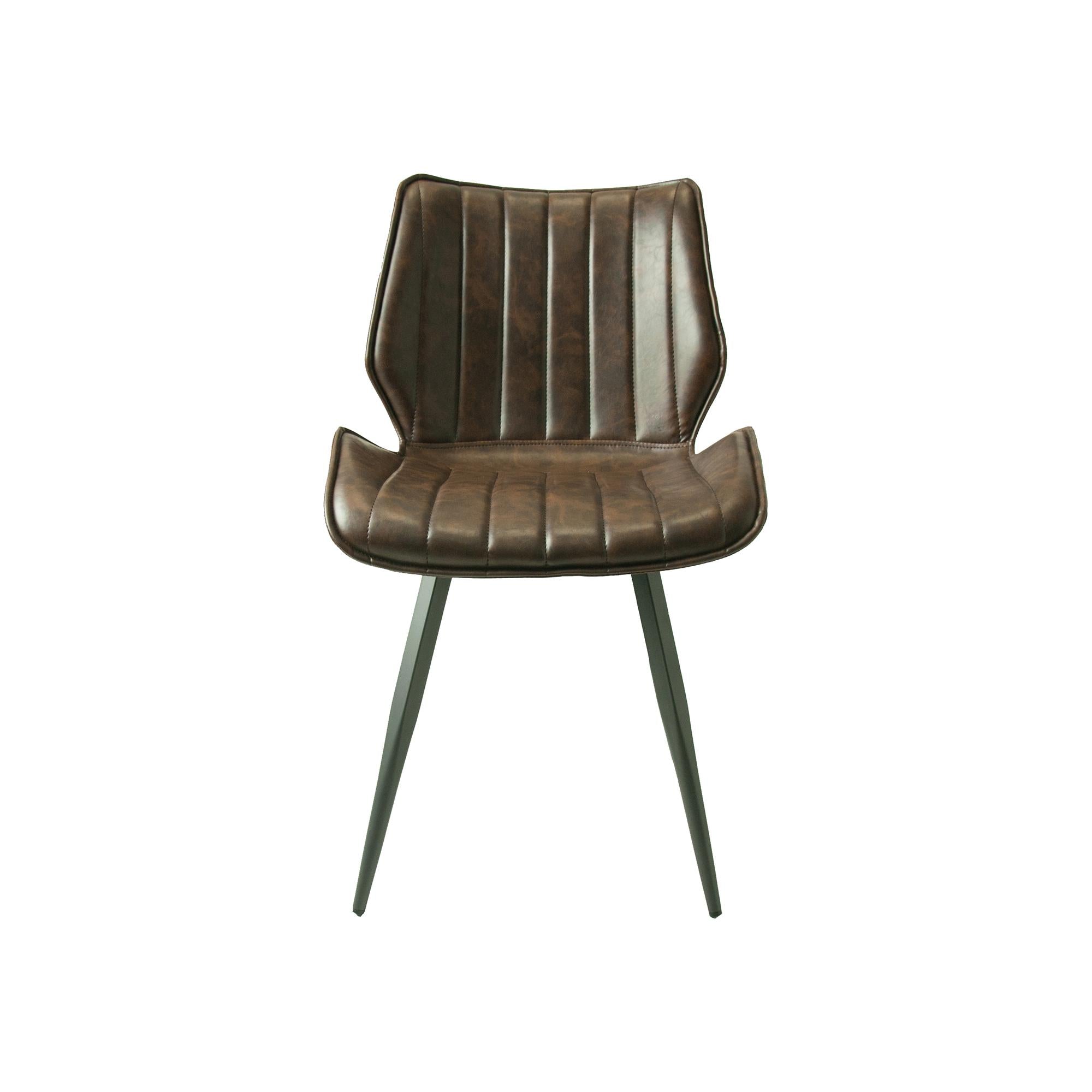 Humphrey Swivel Dining Chair – Chestnut PU Leather – Set of 2