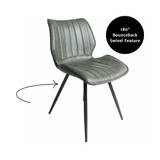 Humphrey Swivel Dining Chair – Forest Green PU Leather – Set of 2