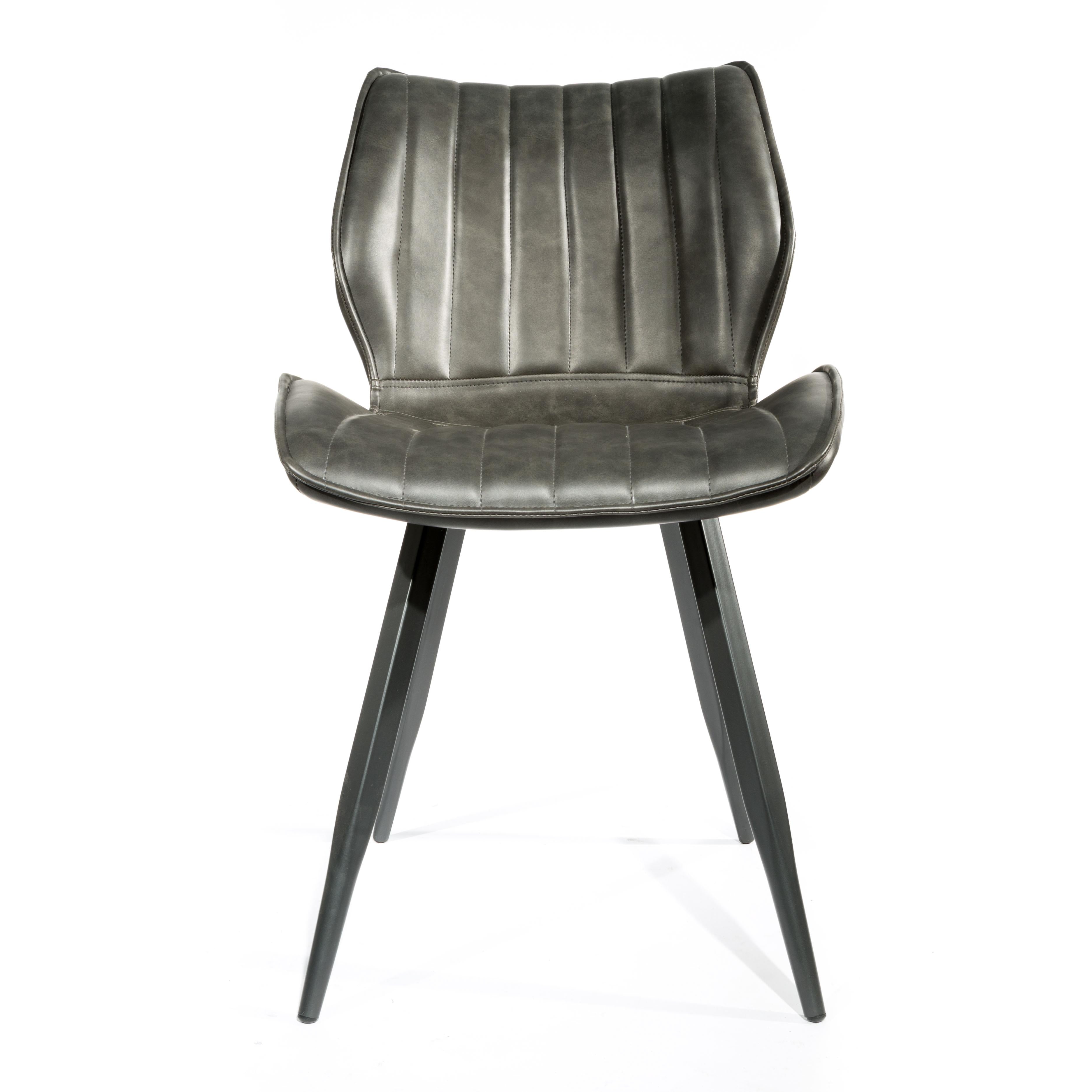 Humphrey Swivel Dining Chair – Grey PU Leather – Set of 2