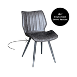 Humphrey Swivel Dining Chair – Grey PU Leather – Set of 2