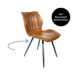 Humphrey Swivel Dining Chair – Tan PU Leather – Set of 2