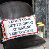 I Don't Cook Needlepoint Cushion