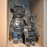 Richmond Interiors Black and Silver Deco Bear – Small