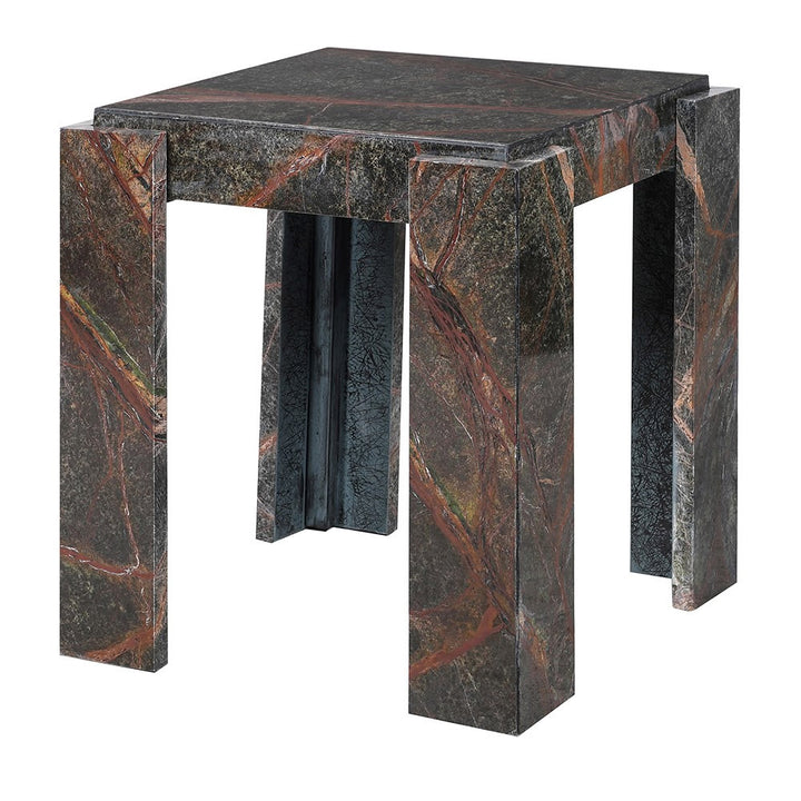 Idris Square Side Table – Earthy Marble