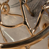 Wisdom Small Glass Droplet Chandelier in Antique Gold