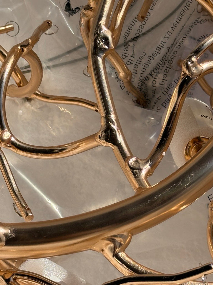 Wisdom Small Glass Droplet Chandelier in Antique Gold