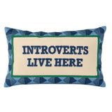 Introverts Live Here Needlepoint Cushion