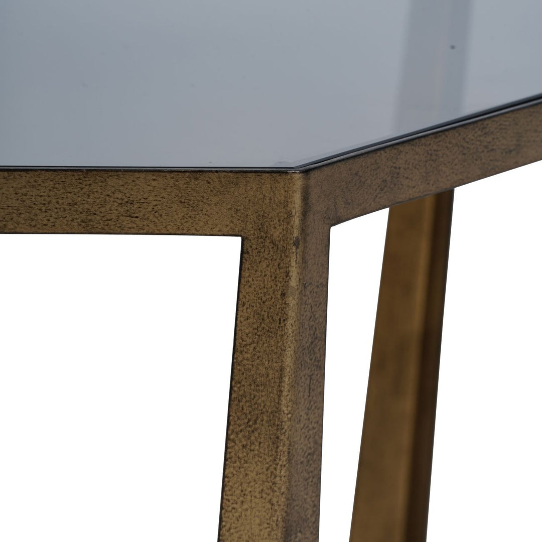 Libra Interiors Catalan Gilded End Table – Aged Champagne