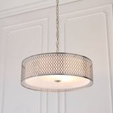 Isadora Small Pendant Light - Satin Nickel and White