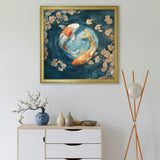 Japanese Koi Carp Dawn - Gold Hurstwood Square Frame