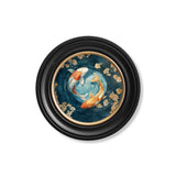 Japanese Koi Carp Dawn - Oxford Round Frame