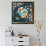 Japanese Koi Carp Dawn - Oxford Square Frame
