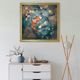 Japanese Koi Carp Dusk - Gold Hurstwood Square Frame