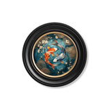 Japanese Koi Carp Dusk - Oxford Round Frame