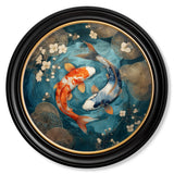 Japanese Koi Carp Dusk - Oxford Round Frame