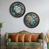 Japanese Koi Carp Dusk - Oxford Round Frame