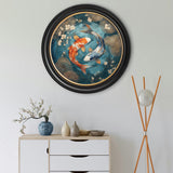 Japanese Koi Carp Dusk - Oxford Round Frame