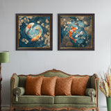 Japanese Koi Carp Dusk - Oxford Square Frame